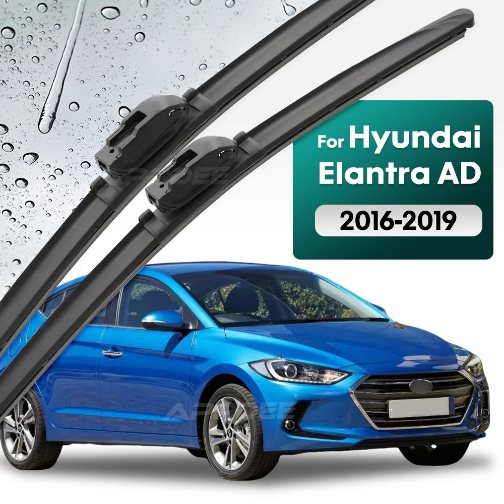 

Silicone & rubber Front Wiper Blades Set For Hyundai Elantra AD 2016 - 2019 Windshield Windscreen Window Brush 26"+16"