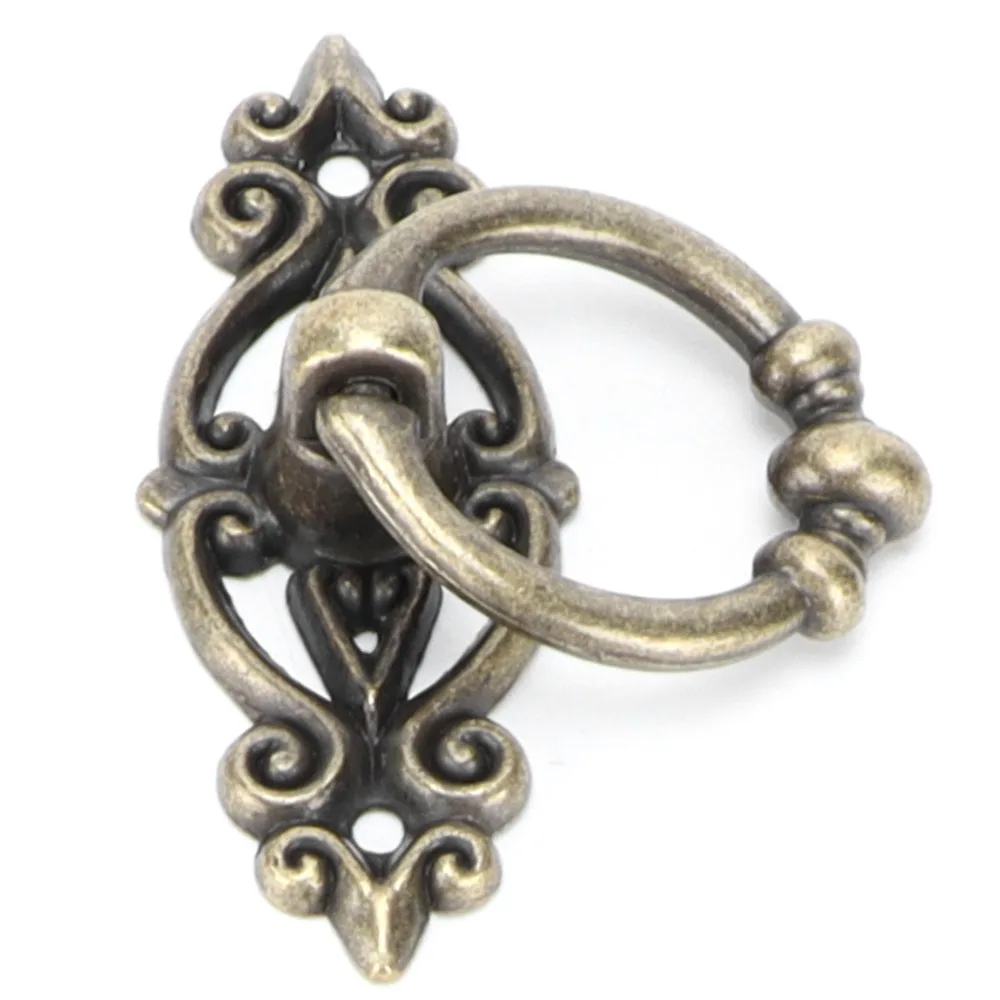 

10PCS Door Handle Vintage Drawer Handles Bronze Alloy Drawer Pulls Drop Ring Cabinet Pulls Cupboard