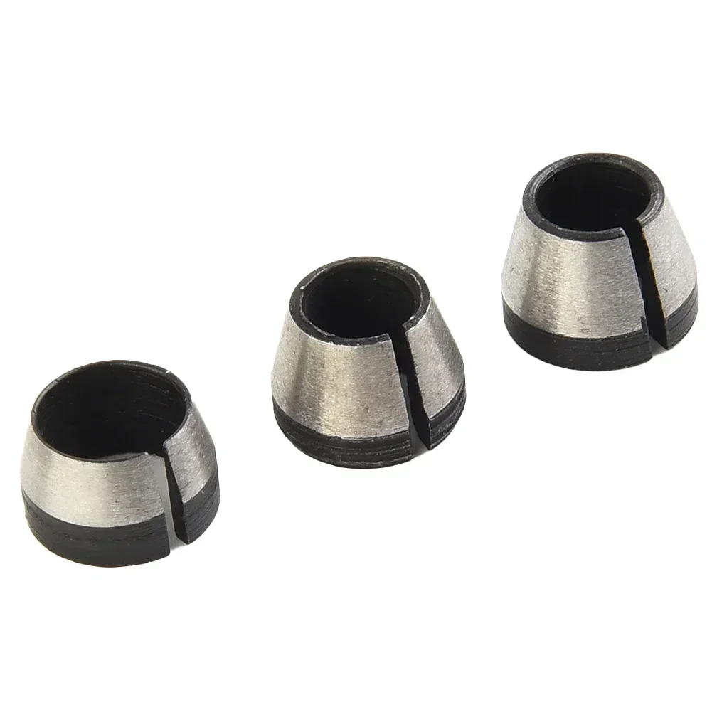 Portabrocas de 3 piezas, accesorio adaptador de cortador de fresado de carpintería, 6mm, 6,35mm, 8mm, acero al carbono para máquina de corte de grabado