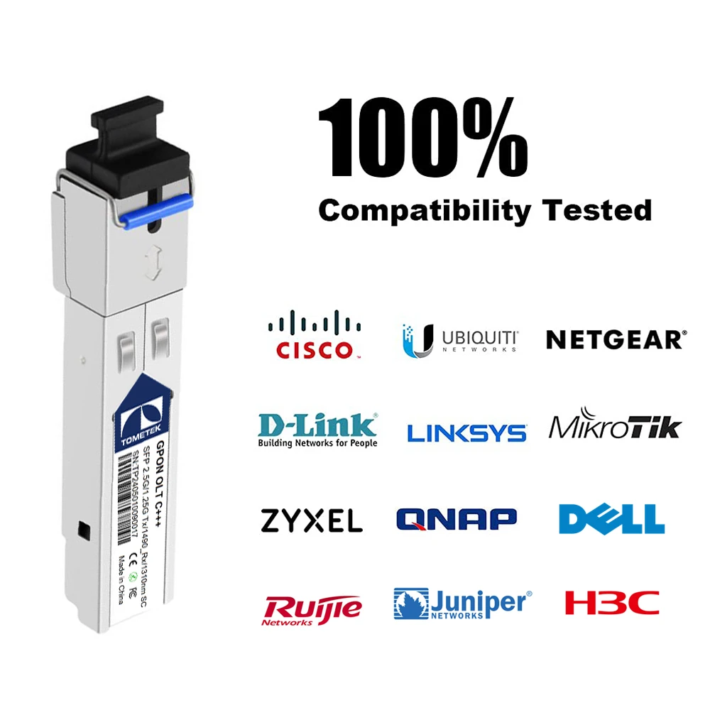 2.5G/1.25G GPON OLT Transceivers Fiber Optical Module C++++ Tx1490/Rx1310 9Dmb 20KM SC