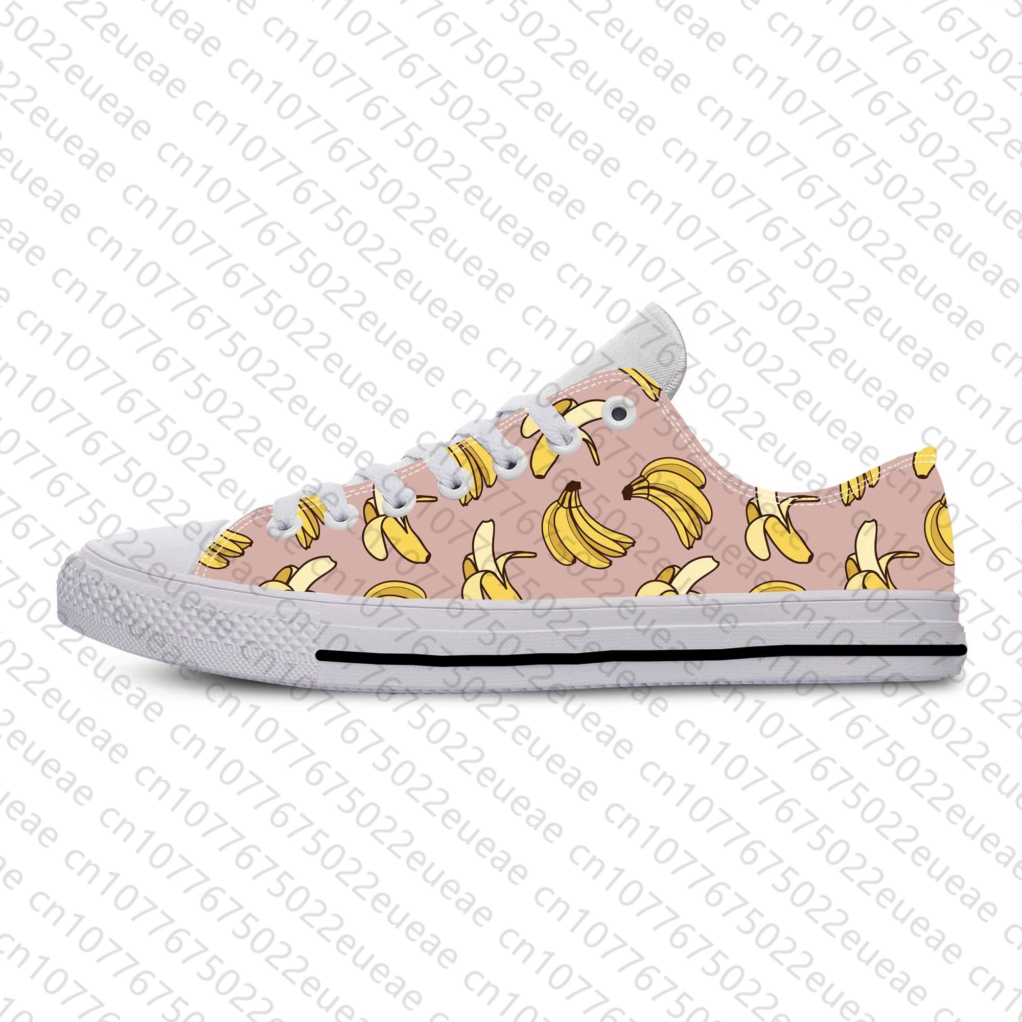 Hot Anime Cartoon Manga Comic Fruit Banana Pattern Casual Cloth Shoes Low Top Comfortable Breathable 3D Print Men Women Sneakers