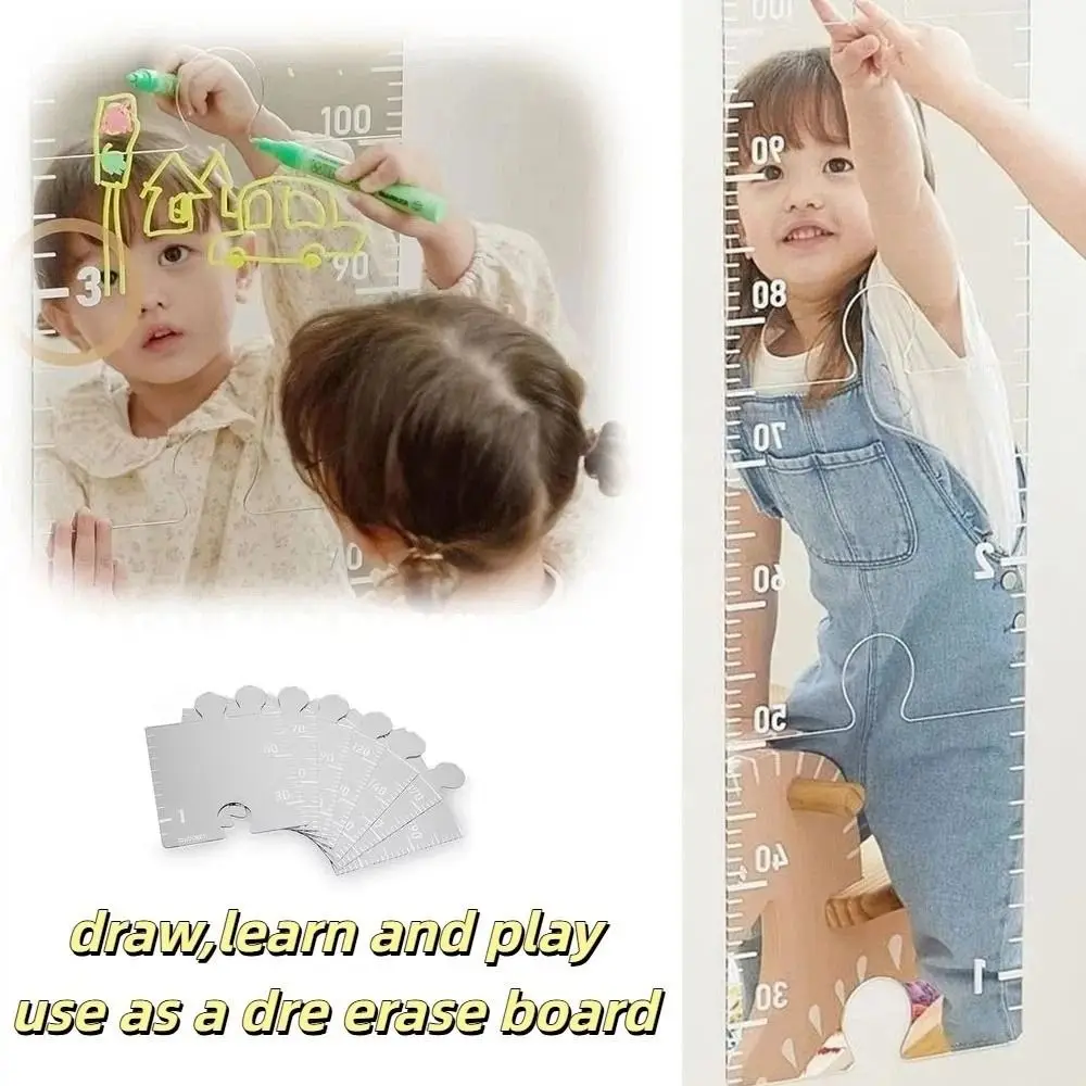 acrylic-puzzle-mirror-growth-chart-firm-secure-paste-full-body-mirror-mirrored-growth-chart-foldable-design-wall-decoration