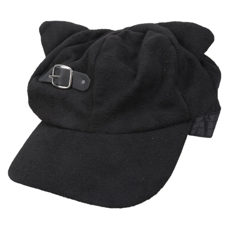 

652F Lovely Devil Ear Hat for Adult 2000s Anime Belt Decors Hat Adjustable Newsboys Caps Casual Wear Street Dancing Hat