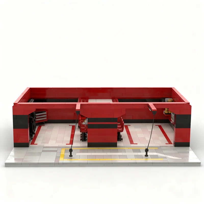 827pcs MOC City Champions Pitstop Garage Model Building Blocks Toy Architecture Christmas Gift DIY Education Creative Idea