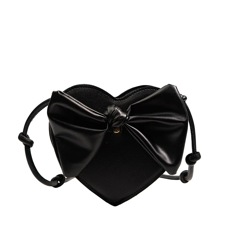 Cute Heart Shoulder Bag Female Kawaii Small Bowknot Crossbody Bag Women Cell Phone Purse Womens Pouch Handbags for Women