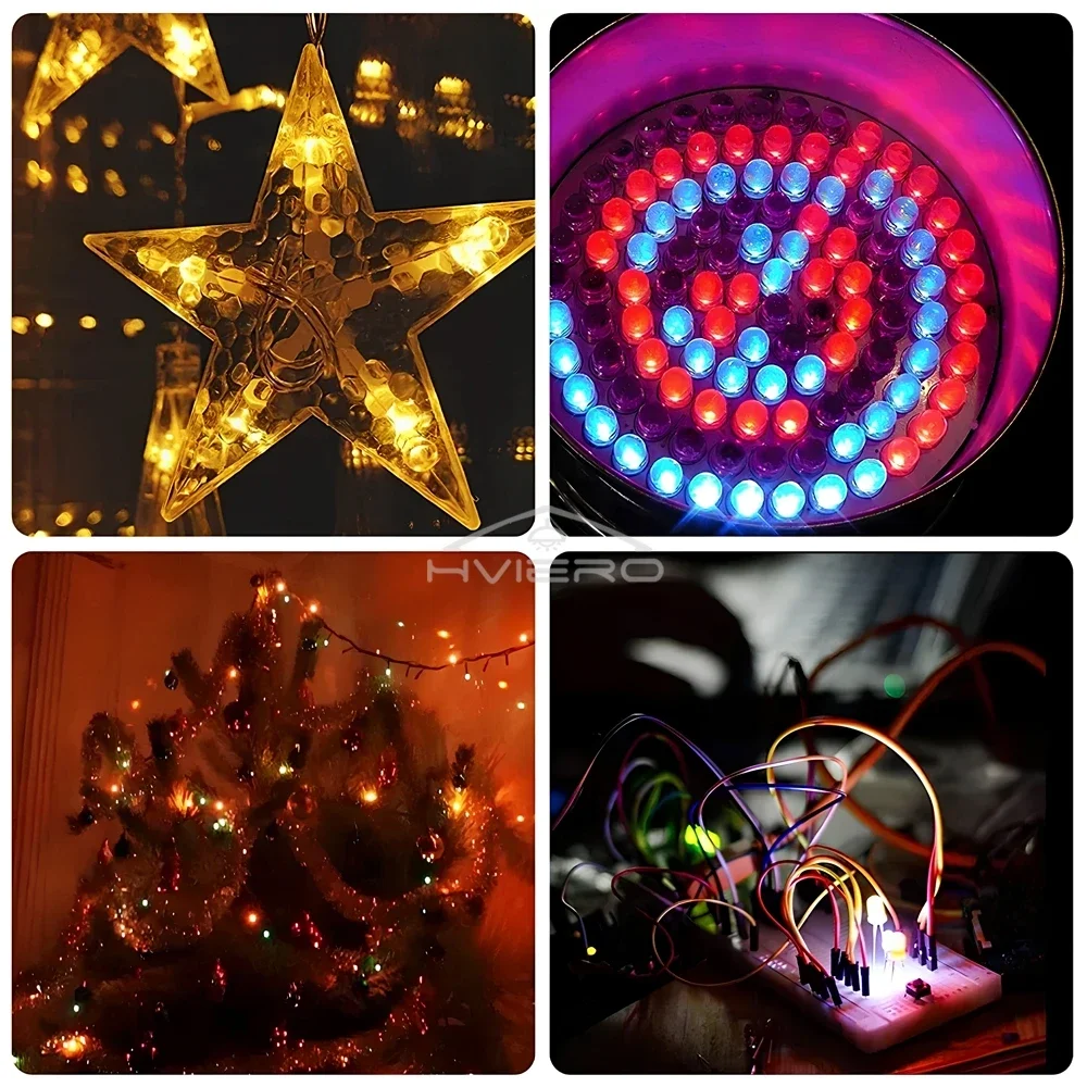 3mm Fast Slow RGB Round Flash Rainbow Multi Color 2.0V~3.4V Light-Emitting Diodes Light Beads Clear LED Bulb Billboard Decorat