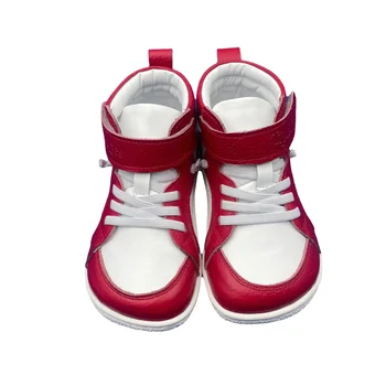 Tipsietoes primavera outono botas de couro genuíno para meninas meninos criança descalço tênis forro de couro leve cinta elástica