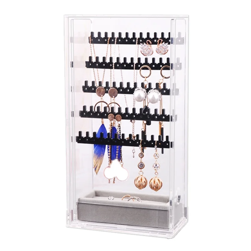 Acrylic Jewelry Box Organizer Drawer Jewelry Boxes Storage Ring Necklace Bracelet Earrings Transparent Display Stand for Women