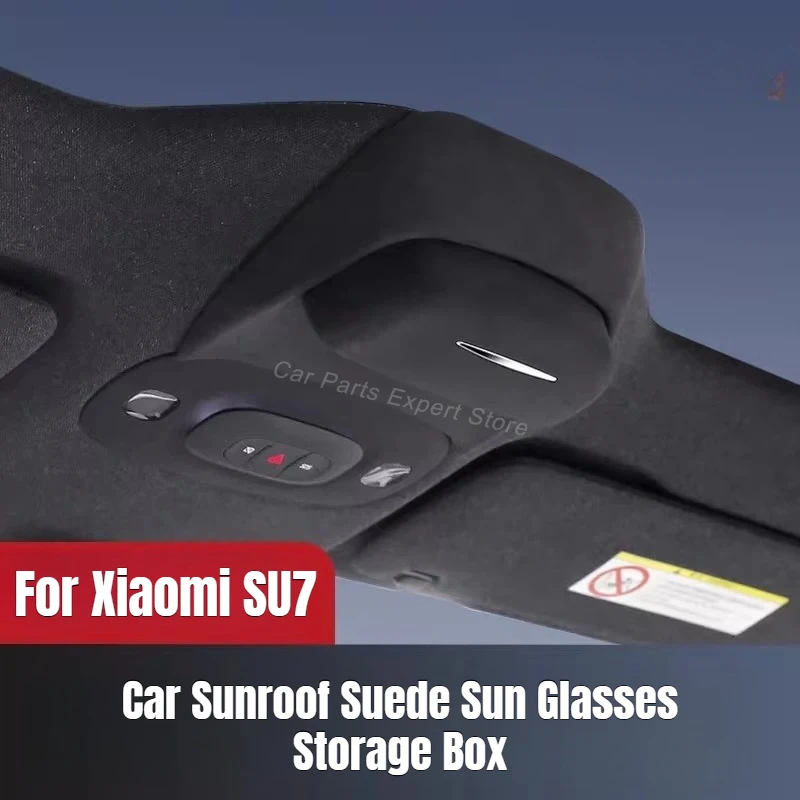 For Xiaomi SU7 Car Sunglasses Holder Sunroof Suede Sun Glasses Storage Clip Mount No-Drill Installation Car Interior Accessories