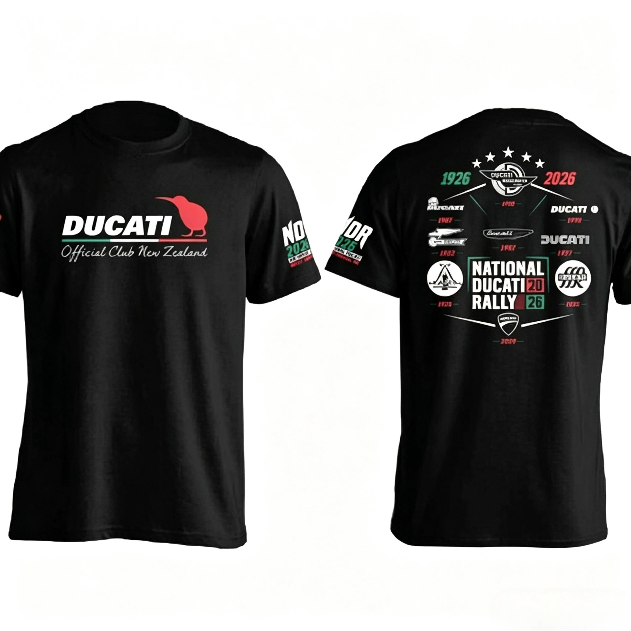 2026 Biker Rally Theme Double Sided Short Sleeve T-Shirt, Kids Adults Crew Neck Tee, Motorcycle Club Graphic Loose Casual Top