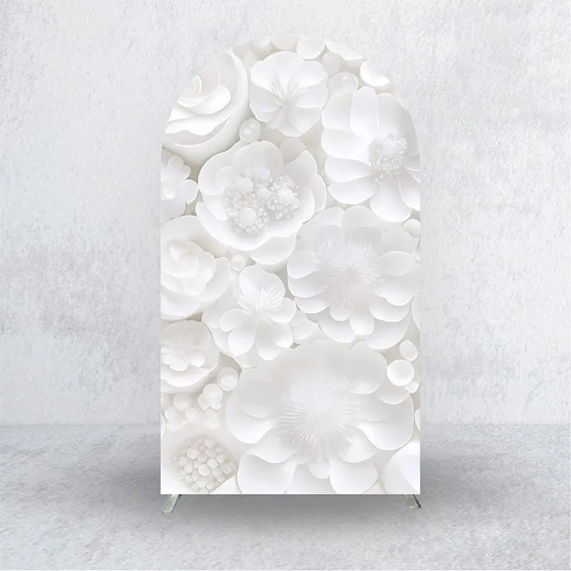 Mehofond الزفاف غطاء قوس خلفية نقية بيضاء السحلية فتاة عيد ميلاد حفل زفاف صورة المتصل خلفية 2-الوجهين ديكور