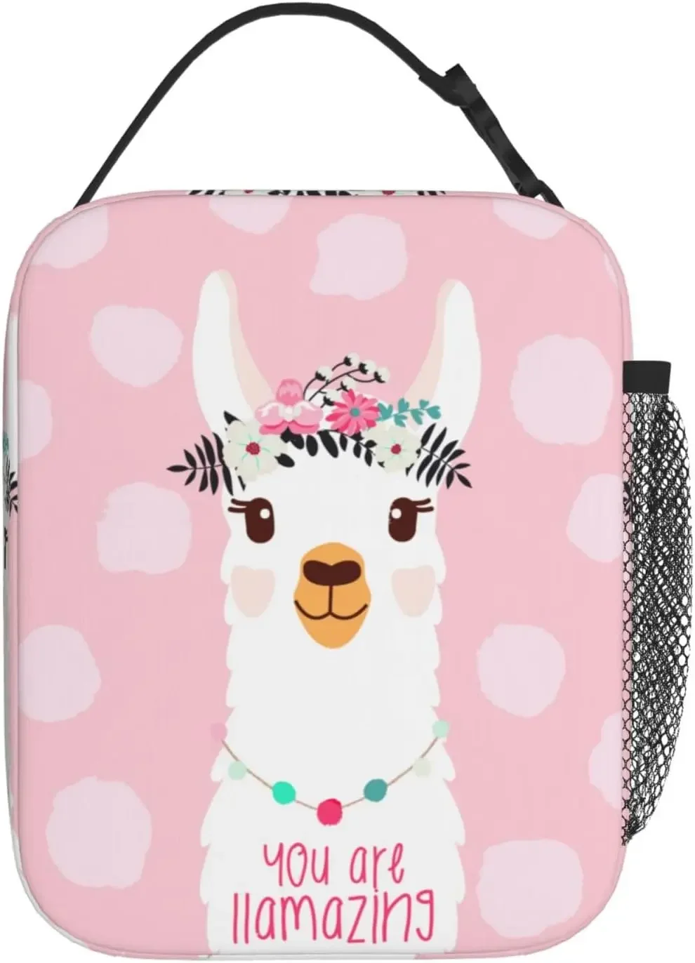 Cute Llama Animal Pink Alpaca Lunch Bag Insulated Reusable Lunch Box Lunch Tote Lunchbox Portable Bento Bags For Men