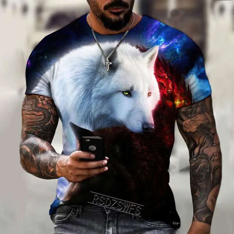 Men's T-shirt 3D PrintingHorror Series Fierce Werewolf Street Cool And Handsome New Trend Summer Quick Dry Material Men T shirt