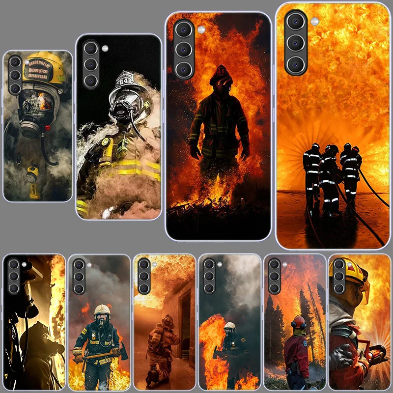 Firefighter Heroes Fireman Phone Case for Samsung A54 A14 A24 A34 5G Galaxy A02S A03S A04S A12 A22 A32 A52 A72 A13 A23 A33 A53 A