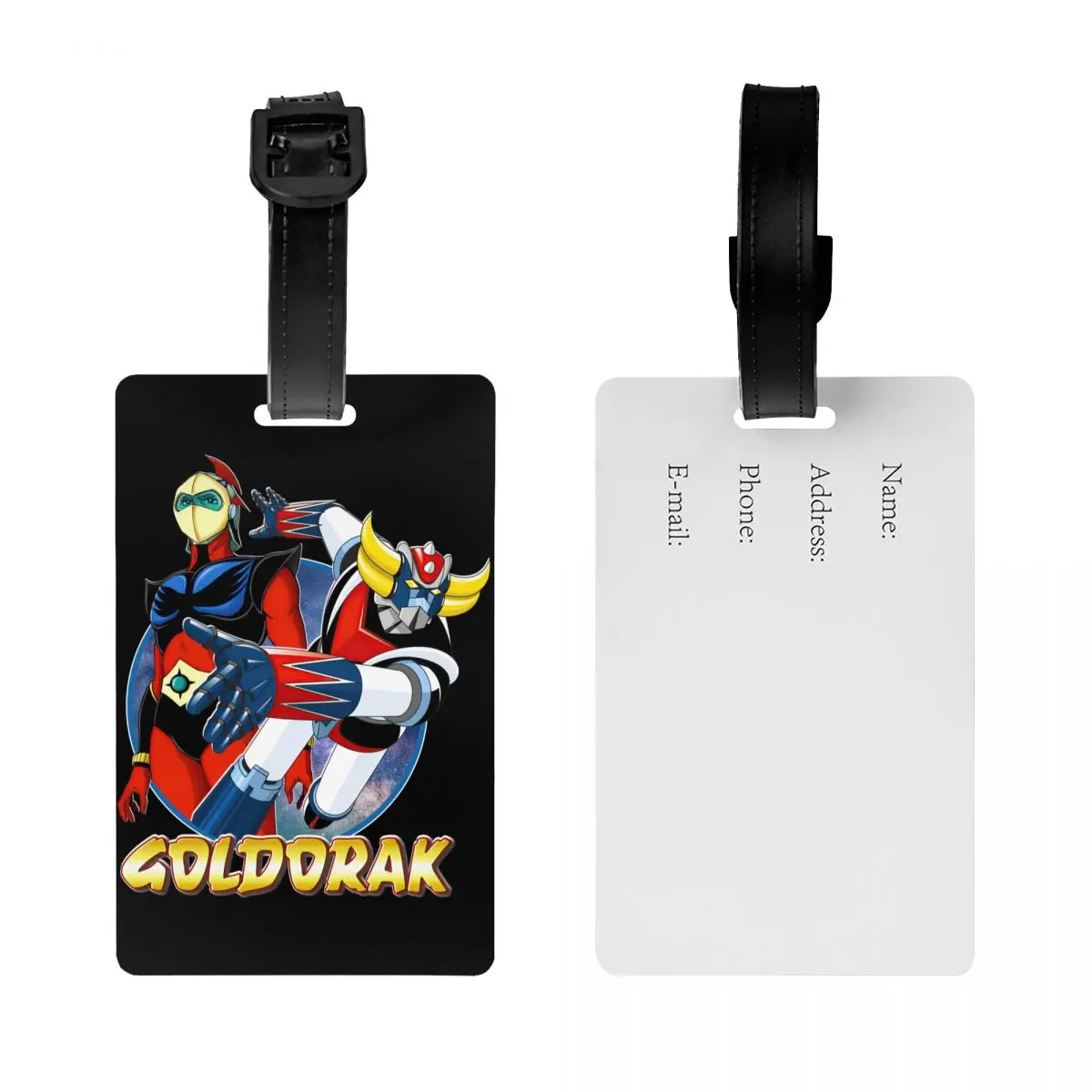 Custom UFO Robot Goldorak Grendizer Luggage Tag Custom Actarus Goldrake Mecha Anime Baggage Tags Privacy Cover Name ID Card