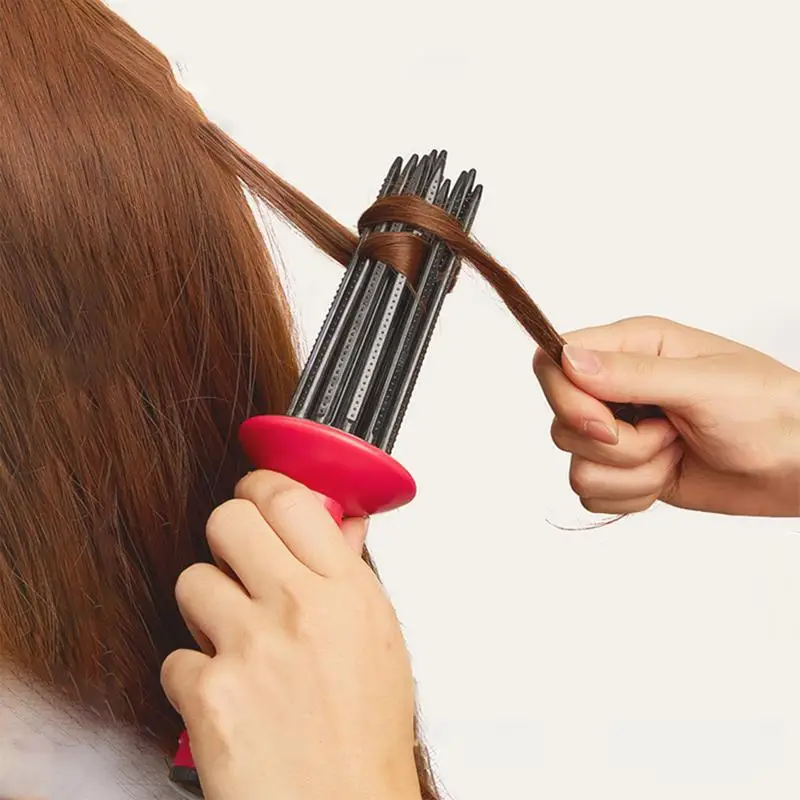 Rizador de pelo esponjoso con volumen de aire, cepillo sin calor para definir rizos, rodillo para el cabello