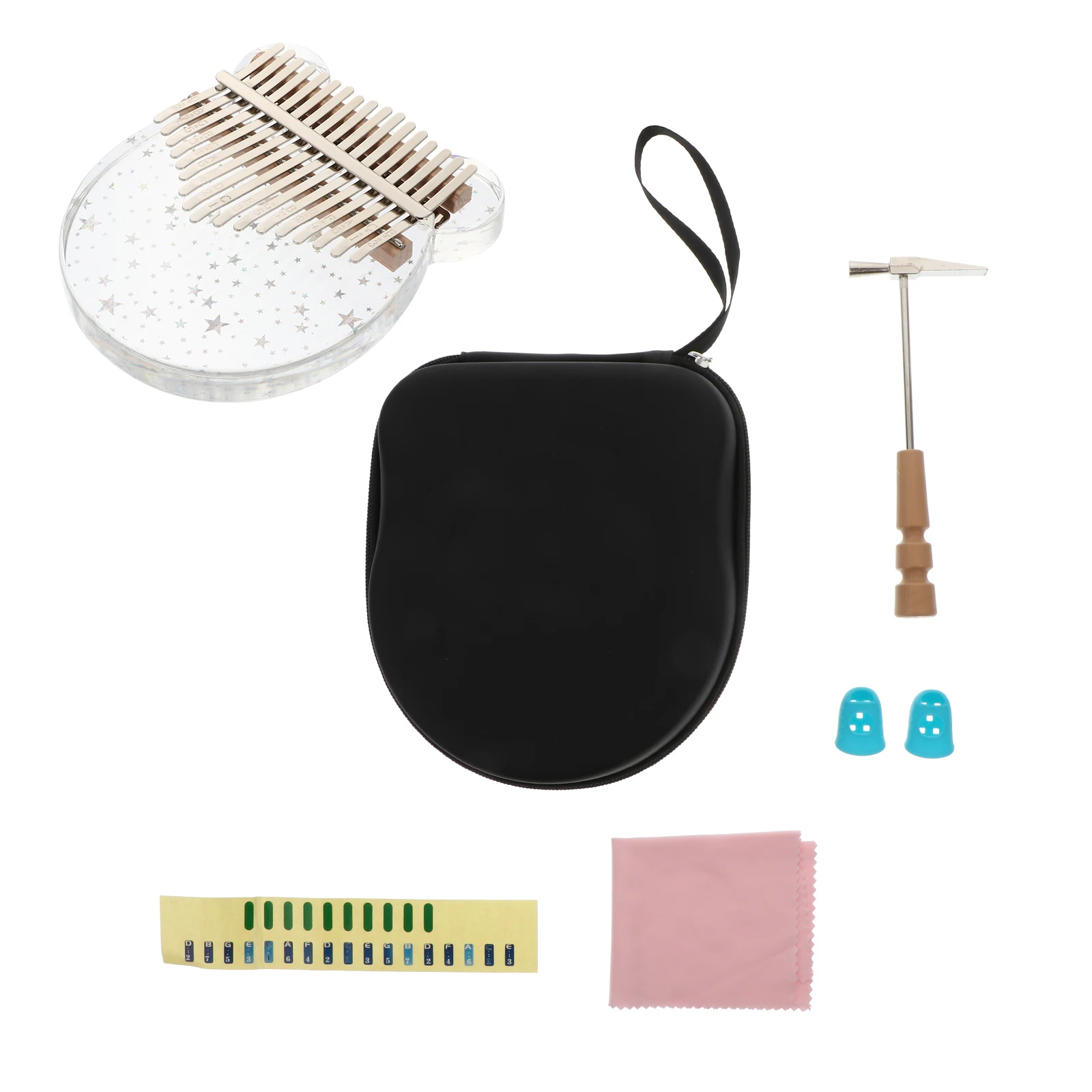

1Set Kalimba Thumb Piano Mini Crystal Glass Musical Instrument Finger Piano Compact Portable Coordination Practice