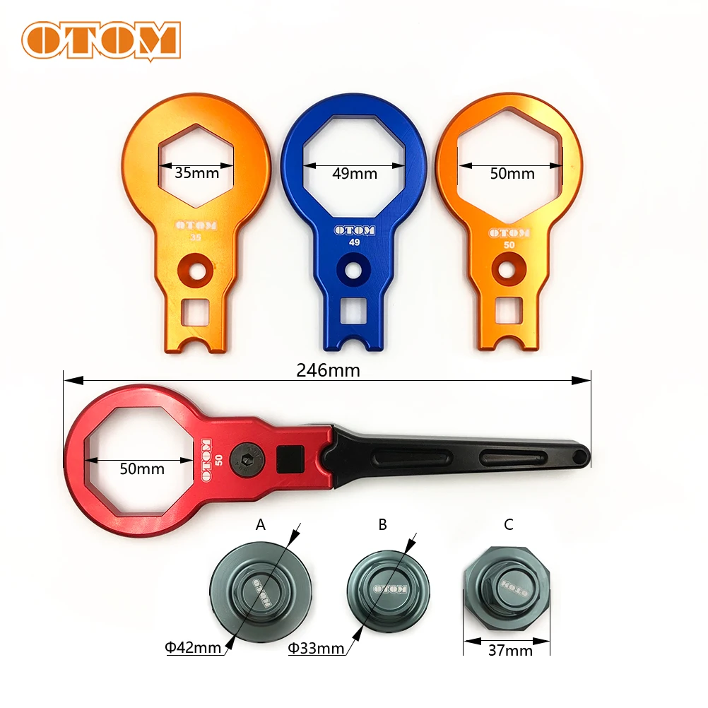 35-50mm Motorcycle Fork Top Cap Wrench Sleeve Kit Compression Valve Spanner Removal Repair Tool For KYB/SHOWA/WP FORKS Aluminum