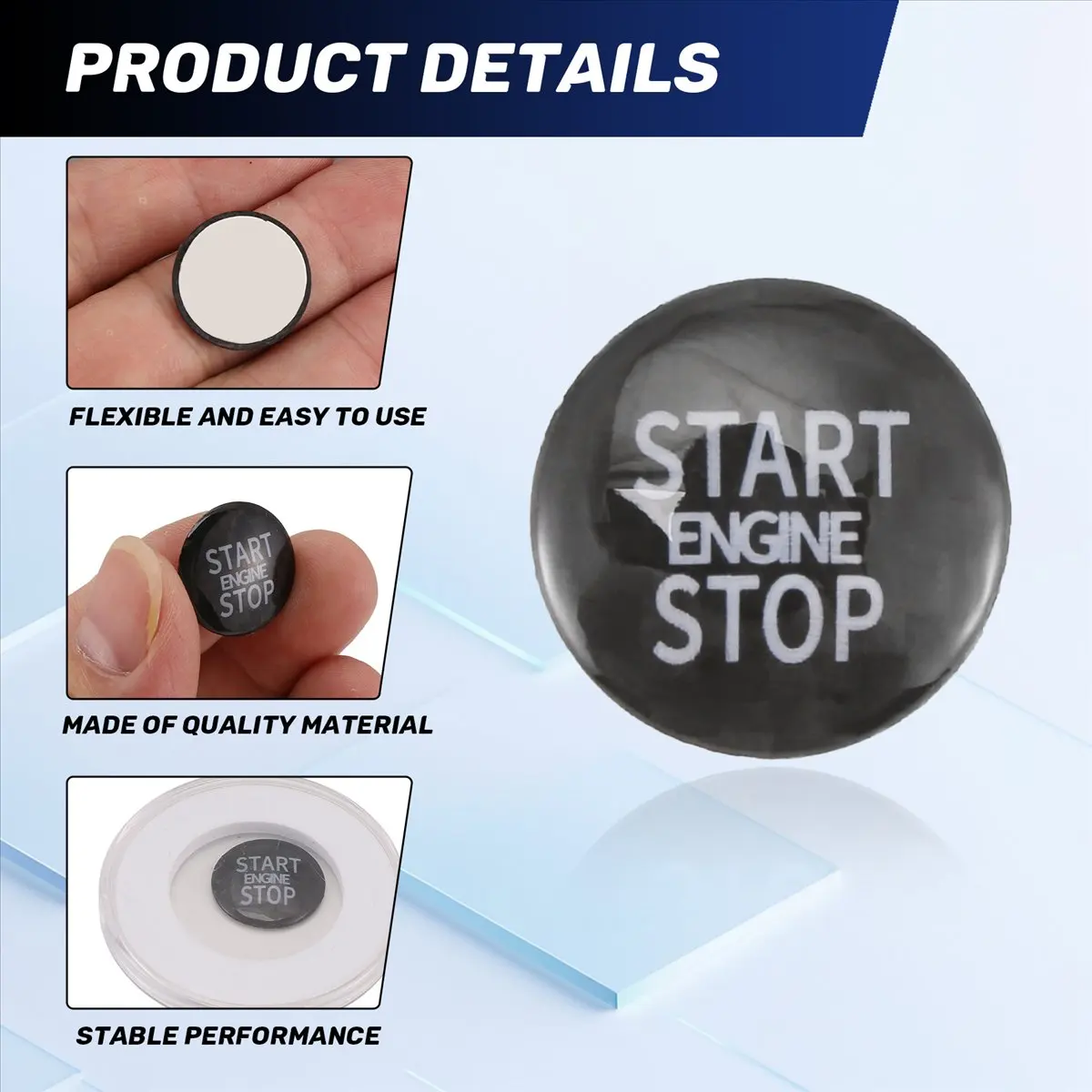 Super Sale Carbon Fiber Engine Start Stop Button Interior Trim Cover Sticker for Mini Cooper R55 R56 R57 R58 R59 R60 R61(B)