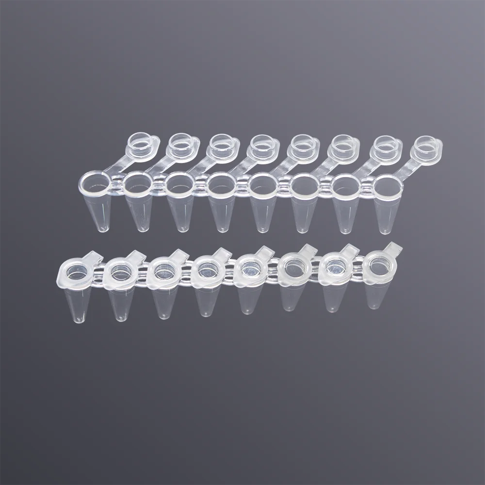 Preferably 0.1ml 0.2ml with A Flat Cover Eight-row Tube, Transparent PCR Tube Eight-row 120 Sets/box, Selection
