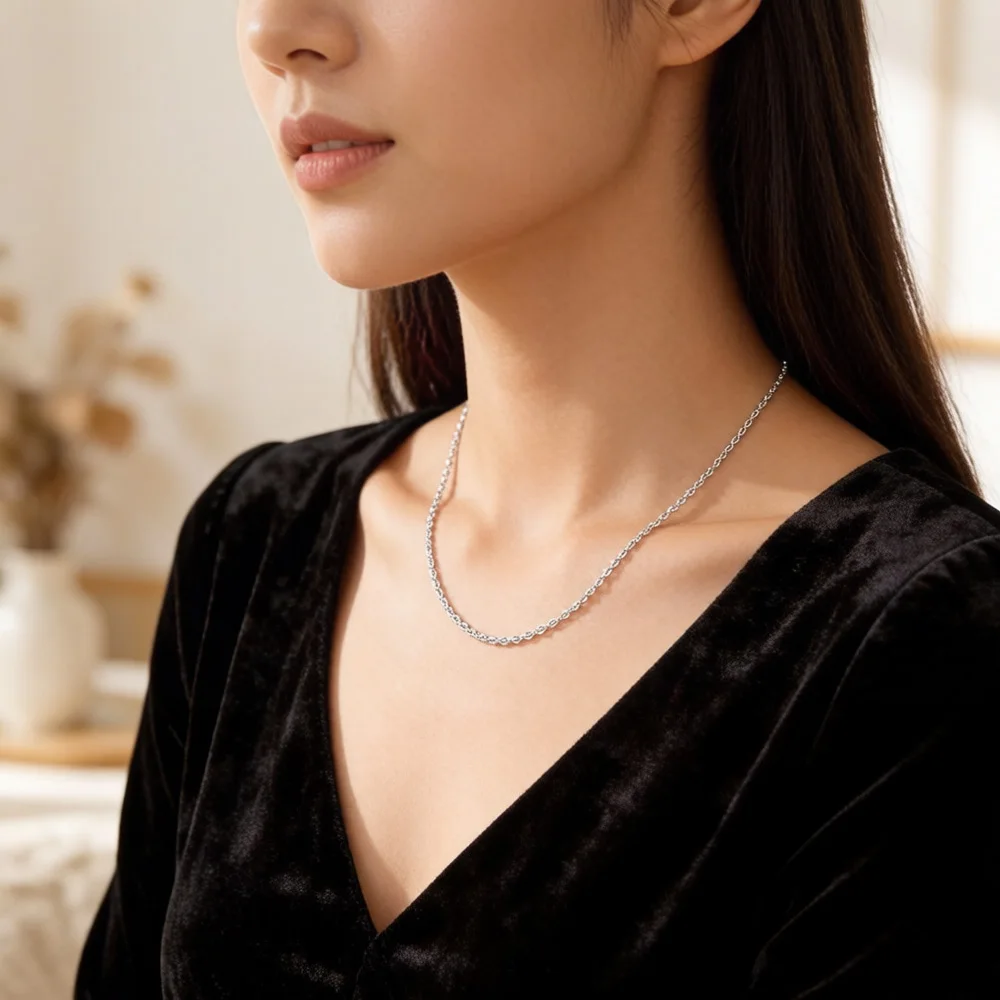 Round Belcher Chain Necklace Brand New Strand Fashion Jewelry Europe Style 925 Sterling Silver Bijoux Gift For Men Women