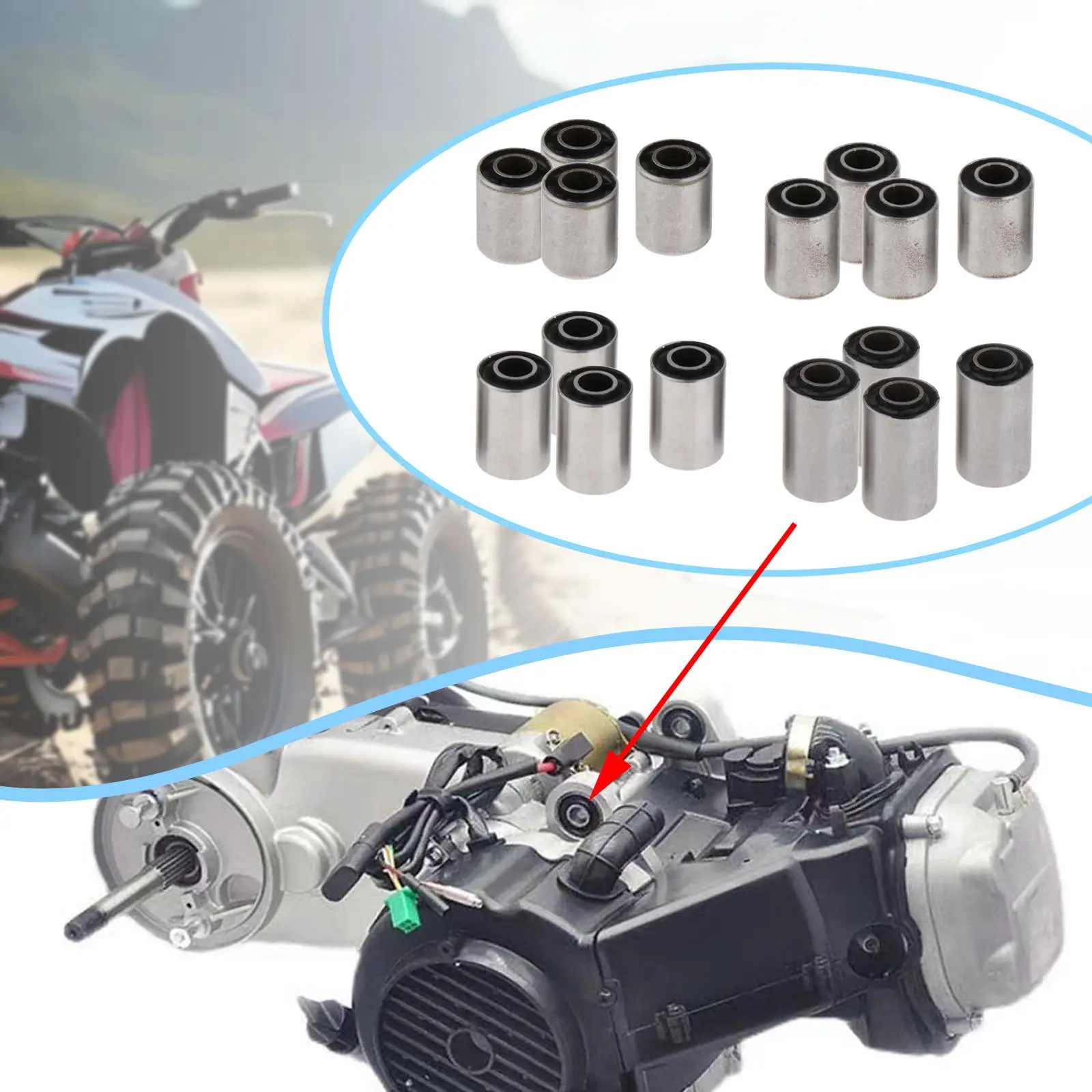 

4x Rear Swing Arm Bushes Steel 0.91inch Diameter for Mini Bikes Karts