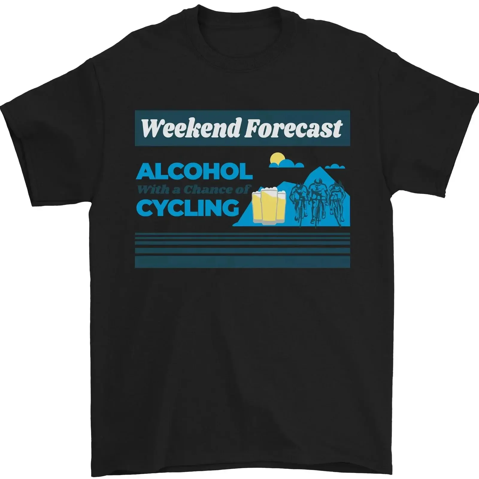 Fahrrad Wochenende Forecast Lustig Bier Alkohol Herren 100 Baumwoll vintage Washed Casual Slightly Unisex Versatile graphic