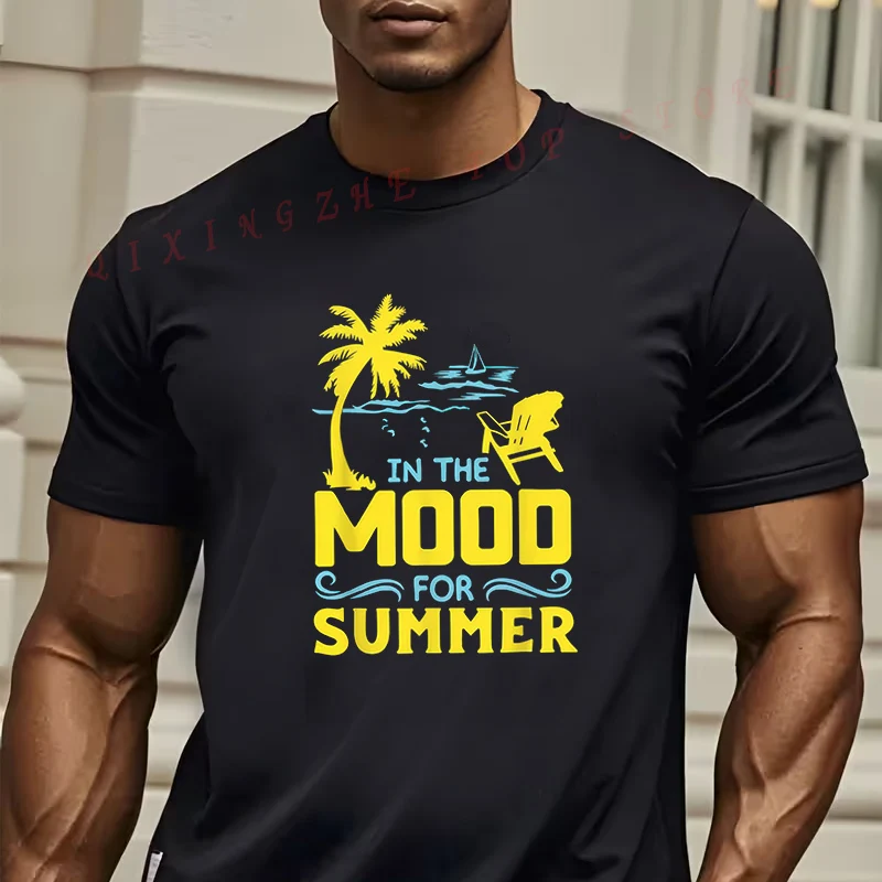 

Мужская и женская футболка Big Mood с круглым вырезом и коротким рукавом, повседневный топ