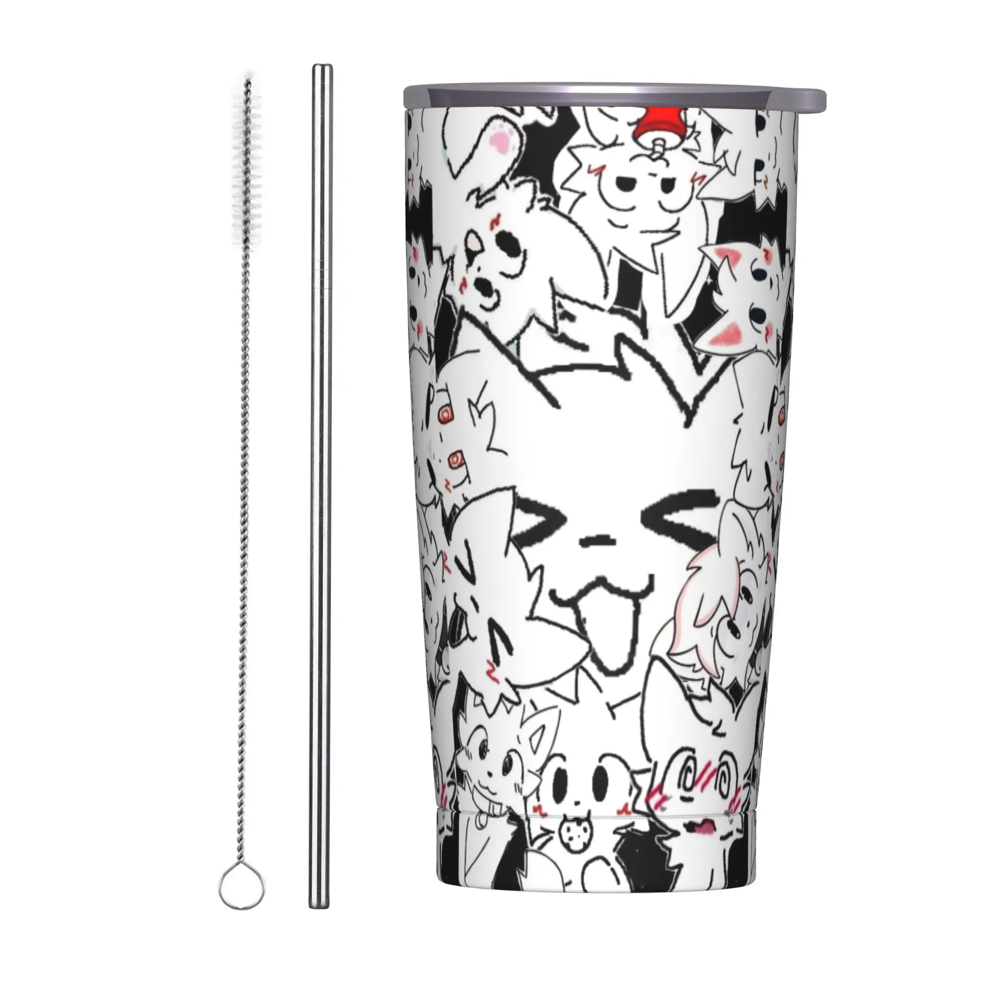 Boykissers Silly Tumbler Vacuum Insulated Cat Coffee Cups Vacuum Flask Office Home Mugs Hot Cold Drink, 20oz