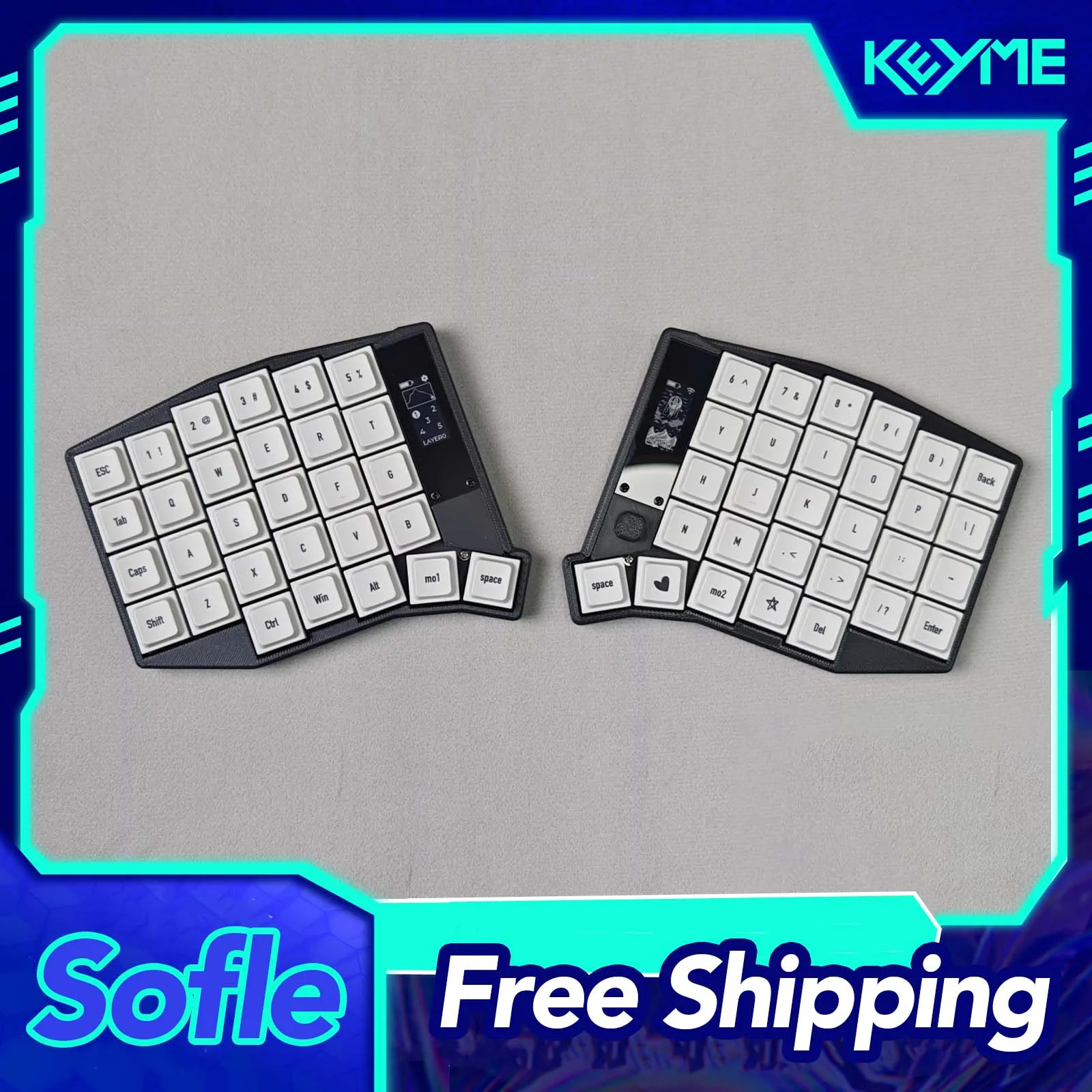 Sofle Split Keyboard Dual Mode Wired Bluetooth Low Profile Sofle Split Keyboard Kit Customize Hot Swap Choc Switch ZMK PC Gamer