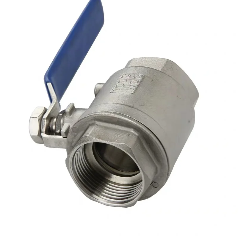 1PCS DN8-DN50 SS304 Stainless Steel Sanitary Female 2 Piece Full Port Ball Valve With Vinyl Handle Thread Valves