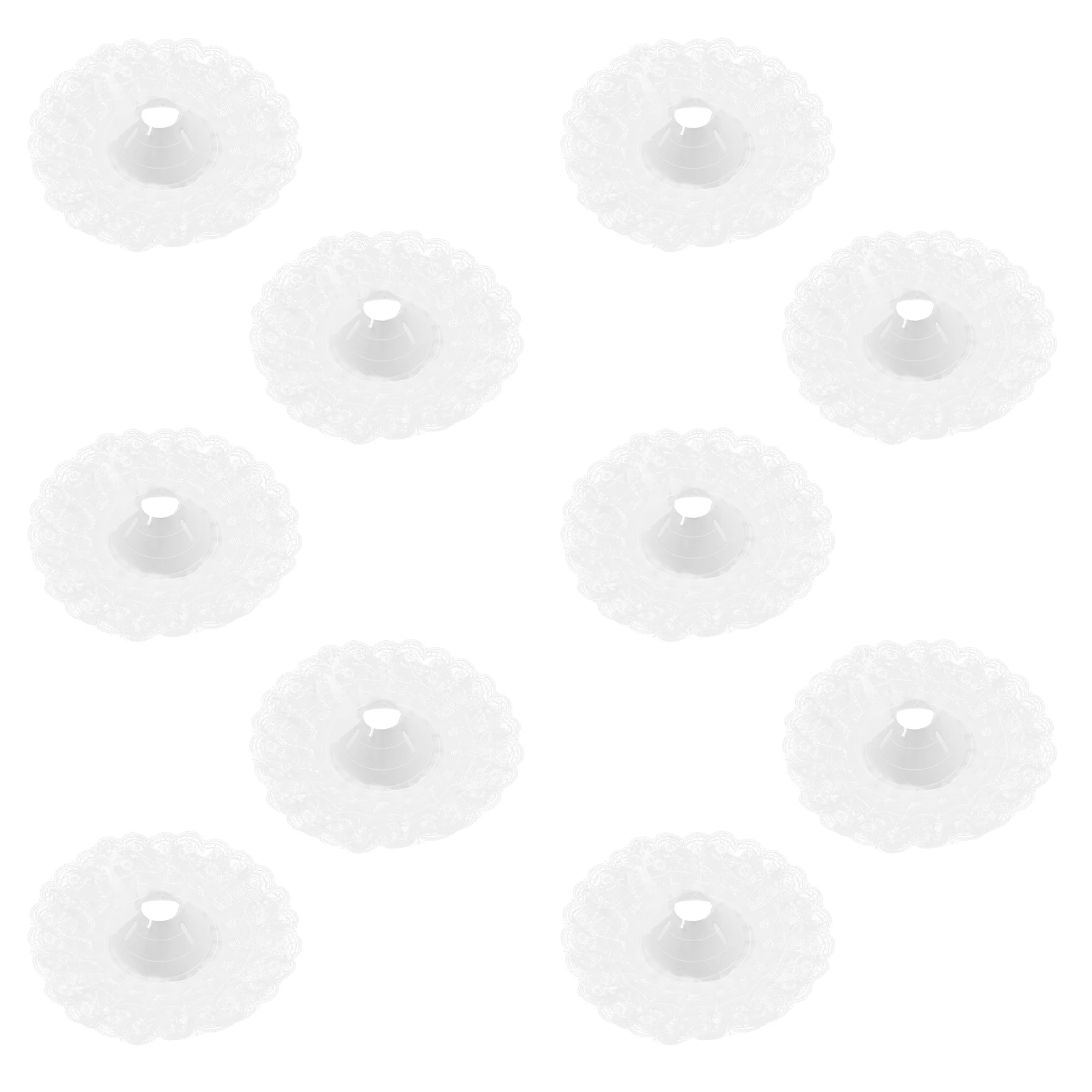 

10pcs Bridal Bouquet Lace Accessories Cloth Flower DIY Trim White Color Easy Assembly Wedding Decor