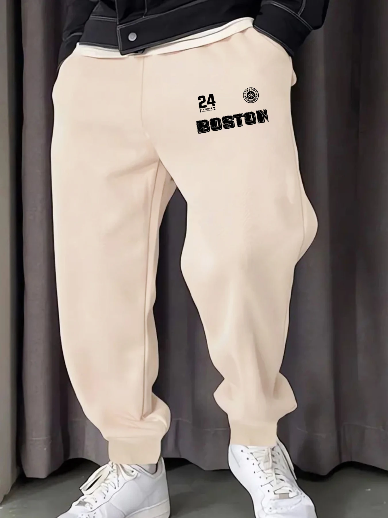 

Boston Number 24 Printing Man's Sweatpants Fashion Hip Hop Trousers Joggers Multicolor Pants Pocket Fleece All-Match Pant