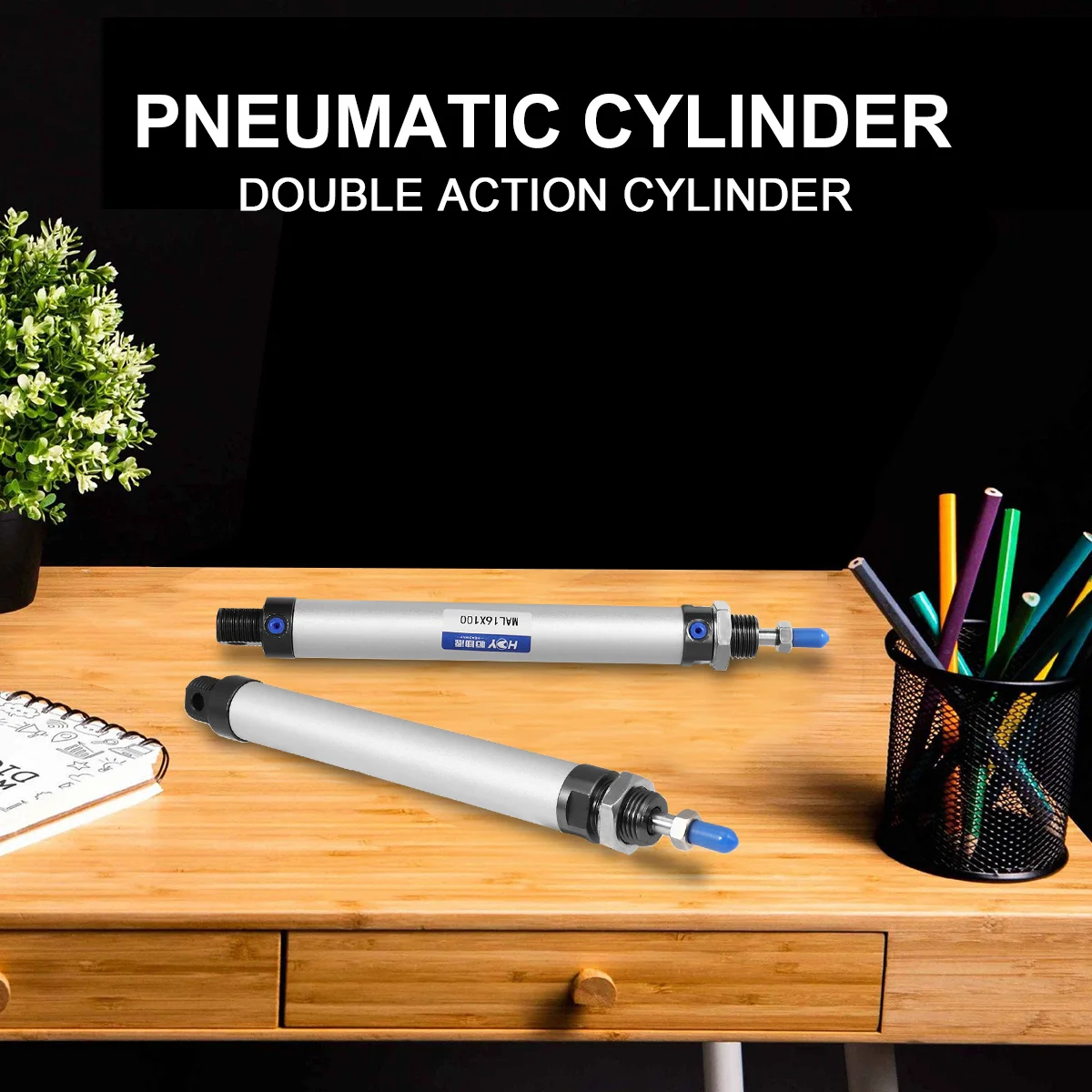 

16Mm Bore 100Mm Stroke Pneumatic Air Double Acting Single Rod Aluminum Alloy Sealed For Industrial Automation Robotics Material