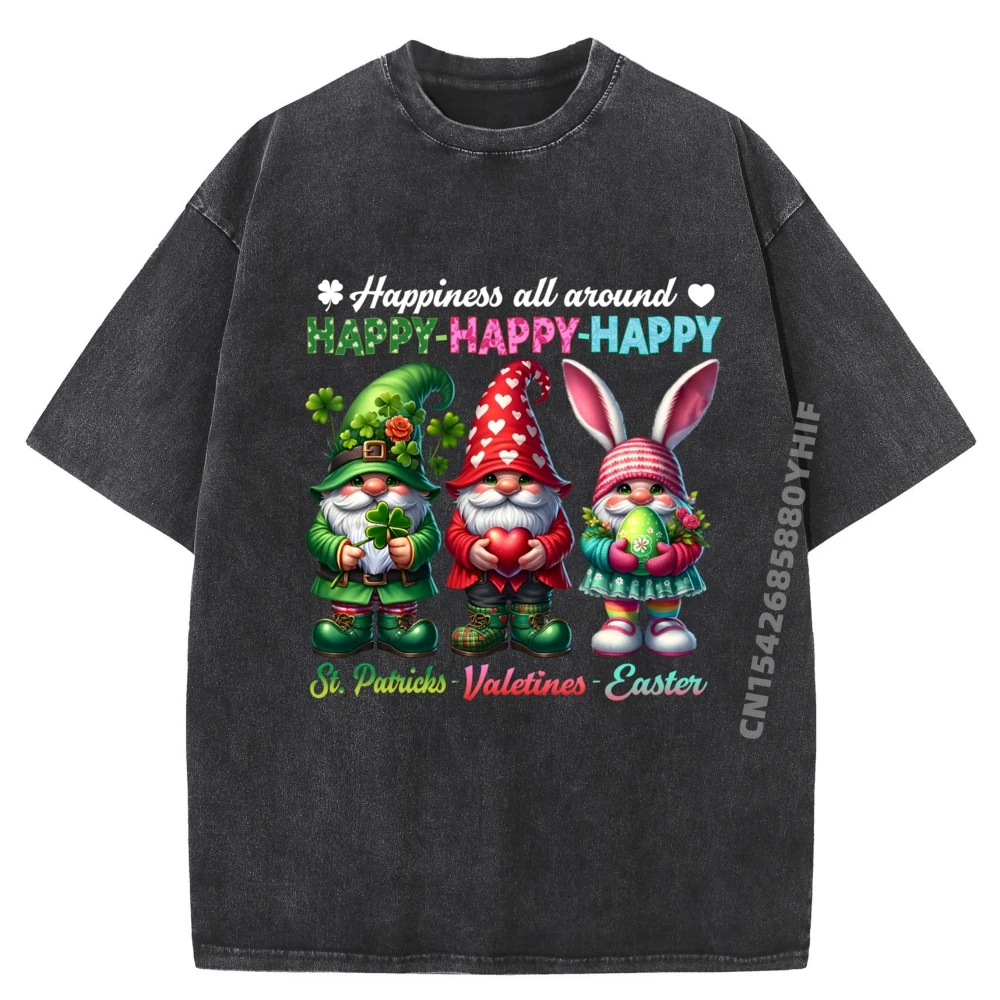 

Gnome Funny Brand Clothing Mens Designer Clothes Letter Oversized Washed T Shirt Men New In Tops And T-Shirts Print