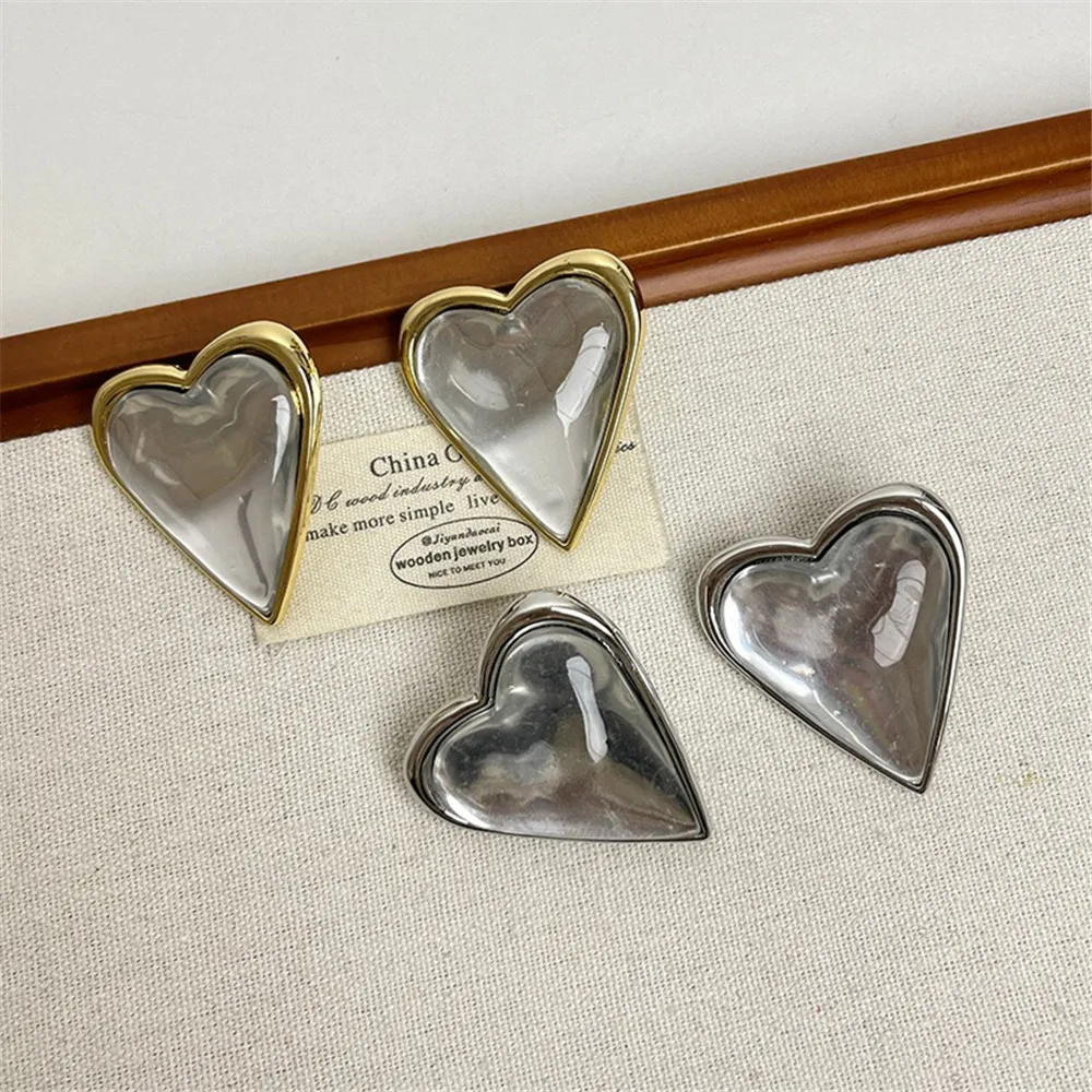 Korean Style Heart-Shaped Earrings for Women - Summer Jewelry