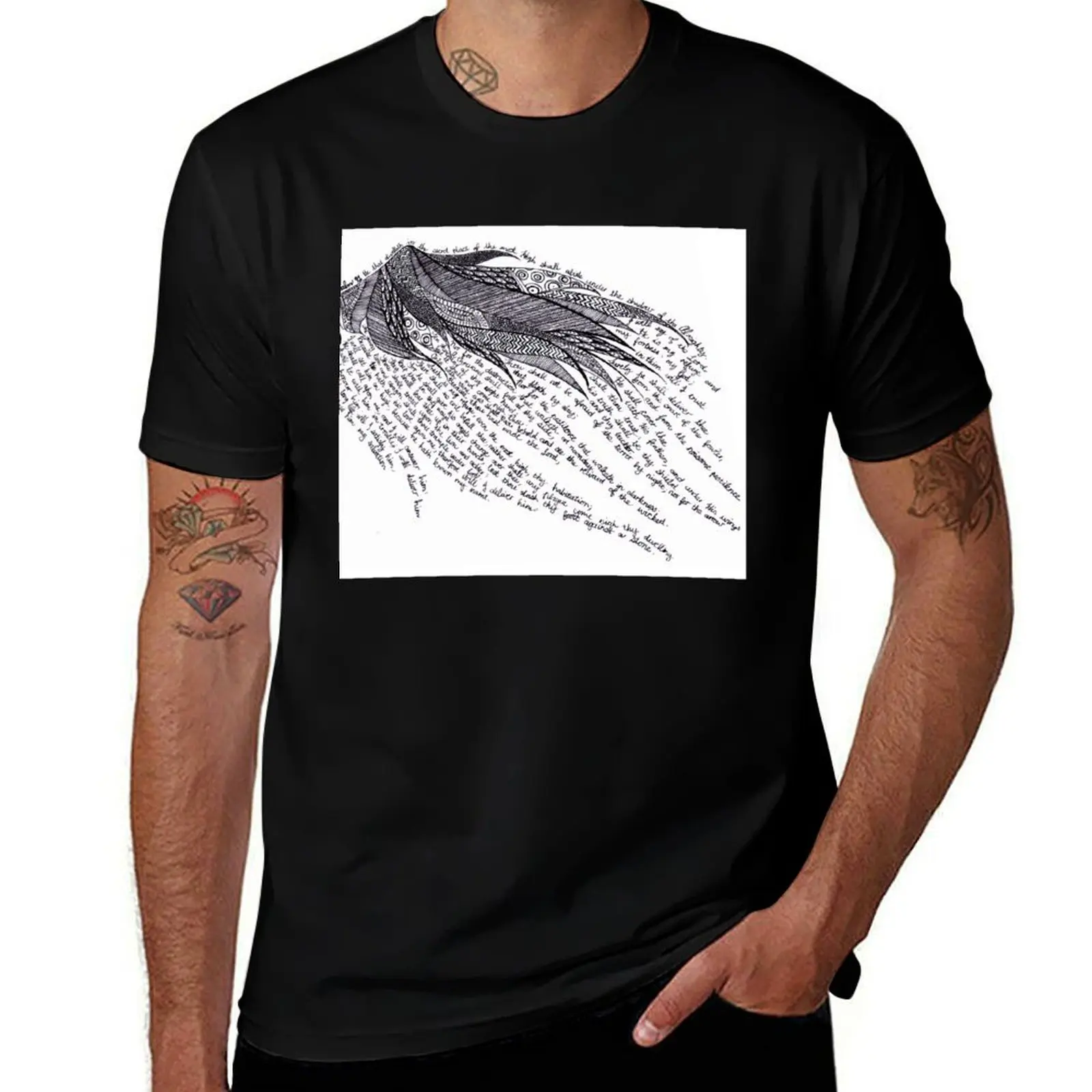

Psalm 91 T-Shirt men t shirt cotton 100% t shirts for man cotton soft T-Shirt