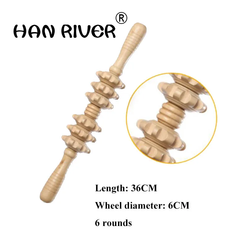 

meridian thin shaft rod body massage stick rolling back massage lamented the waist neck leg wooden massager Full-body massage
