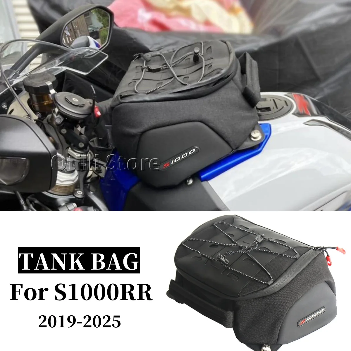 

Для BMW S1000RR S1000 RR S 1000RR S 1000 RR 2019-2025 Мотоциклетная сумка для топливного бака Сумки для хранения багажа 6,5 л Инструмент Портативный рюкзак