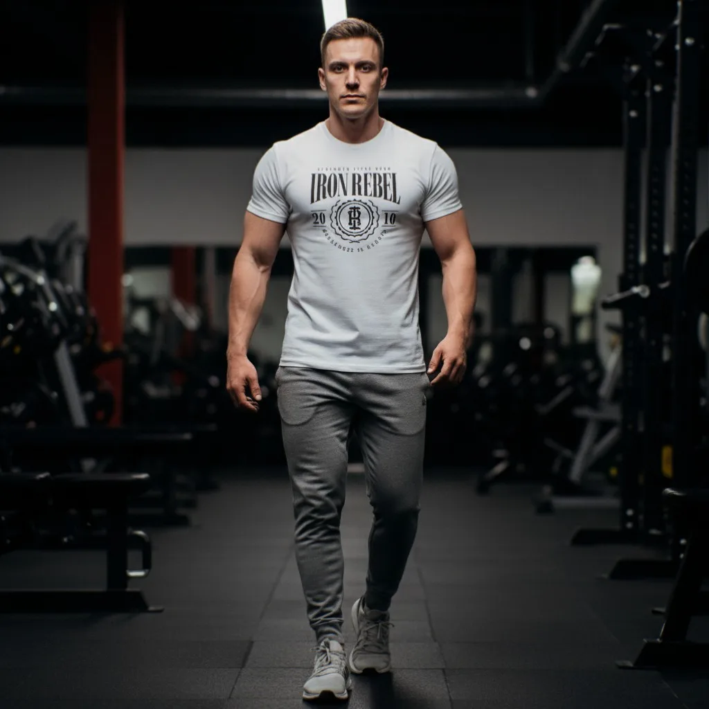 University Tee (White) Premium Fitted Gym T-Shirt _ Perfect for Bodybuilders & Powerlifters