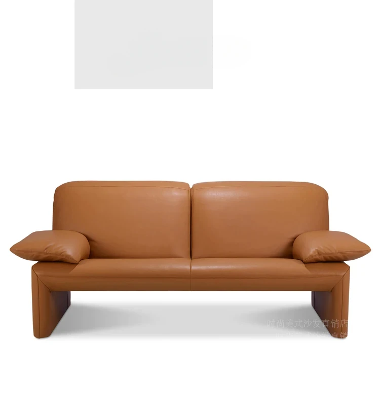 Minimalist Leather Sofa Living Room Straight Row Leisure Reception Designer Fabric Sofa Combination