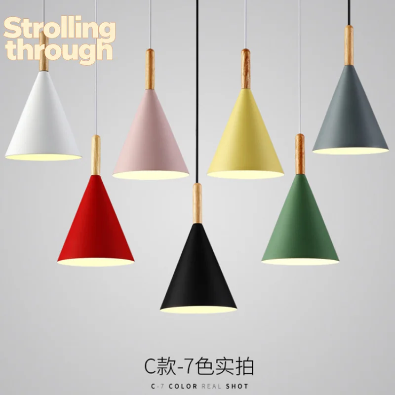 

art chandelier modern minimalist macaron cone decorative lamp corridor aisle bedside lamp