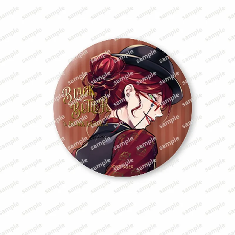 Anime Black Butler Sebastian Michaelis Metal Badge Button Ciel Phantomhive Medal Brooch Pin Cosplay Clothing Docor Toys Gifts