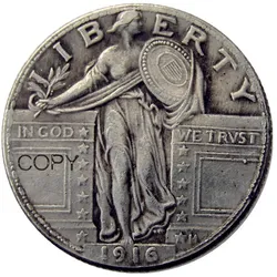 US 1916-1924 Standing Liberty Quarter Silver Plated Copy Coin