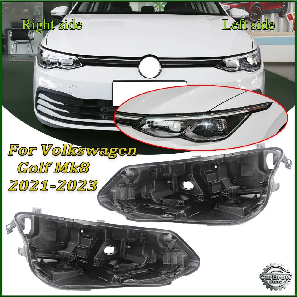 

Black Rear Shell For Volkswagen VW Golf 8 Mk8 2021 2022 Headlamp Base Headlight Rear Shell Replace Headlight House