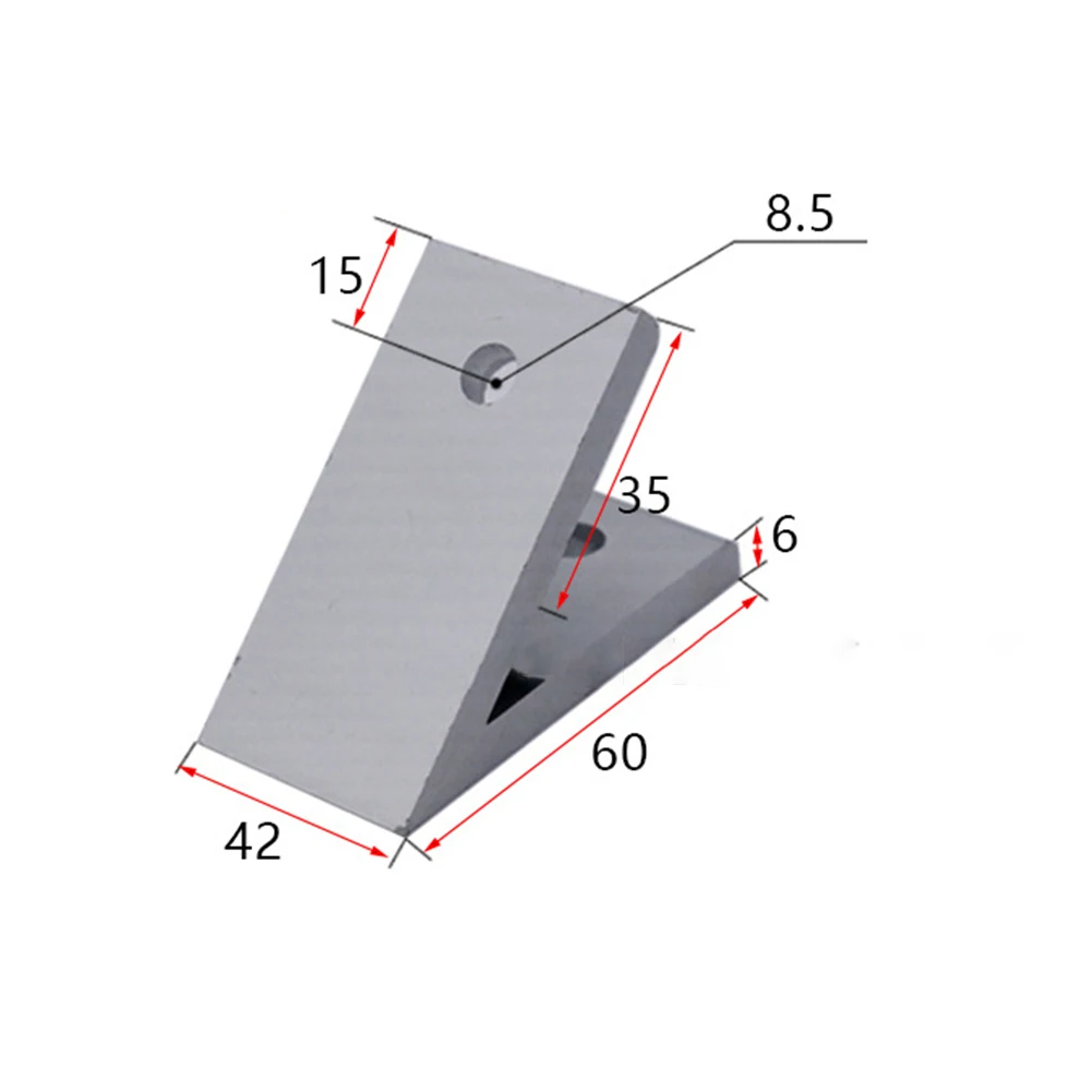 Extrusión de aluminio proyectos de bricolaje soporte de ángulo de esquina conector de soporte de ángulo tuercas de brida de aleación de aluminio alta dureza
