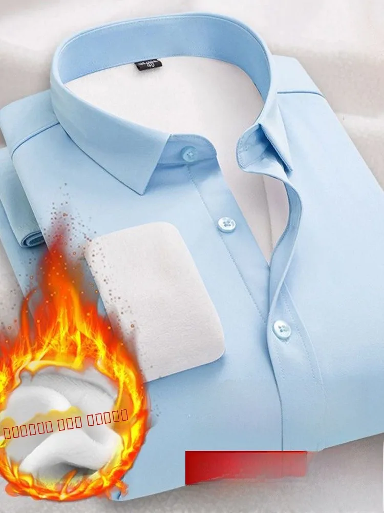 

Мужская зимняя верхняя одежда Fce Lined irt Long Sve Casual Thiened, теплая облегающая верхняя одежда Iron Free Busin Gentleman Sle Pure...