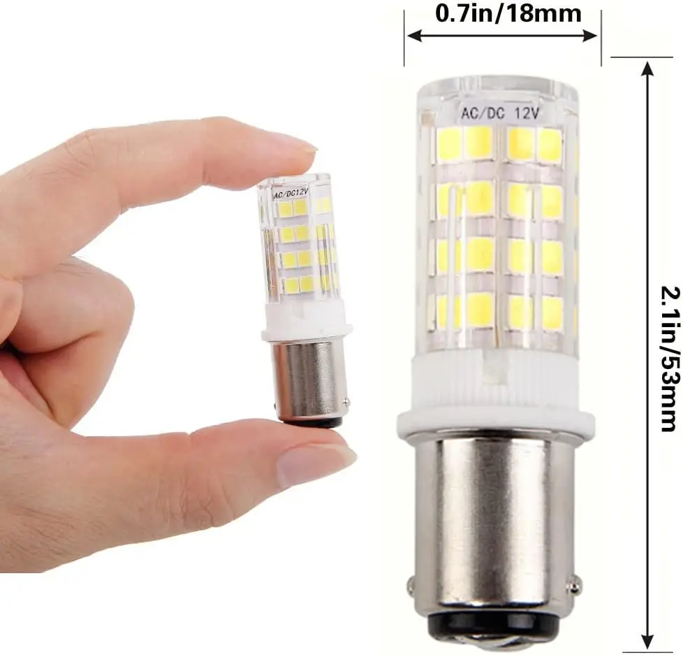 Imagem -03 - Lâmpadas Led para Máquina de Costura Lâmpada para Geladeira Exaustor Eletrodomésticos Conexão Dupla Ba15d 1156 12v 24v