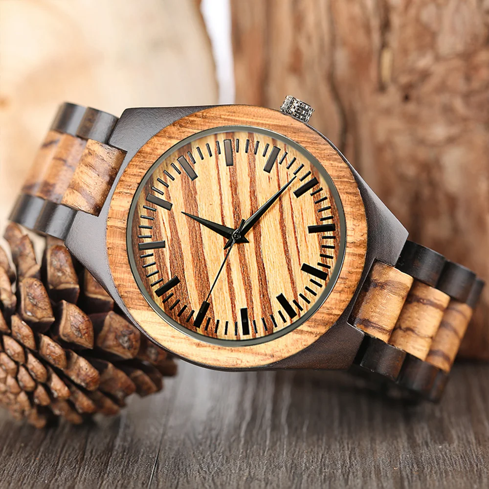 Retro Wooden Watches for Men Clock Male Casual Wood Timepieces Man Full Natural Quartz Men's Wrist Watches Gift Drop shipping