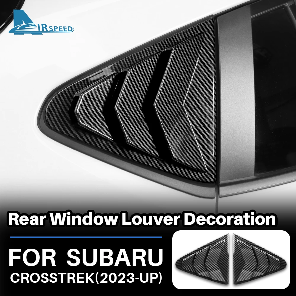 

ABS Window Shutter Louver Cover For Subaru Crosstrek Impreza 2024 Rear Window Carbon Fiber Style Sticker Interior Accessories